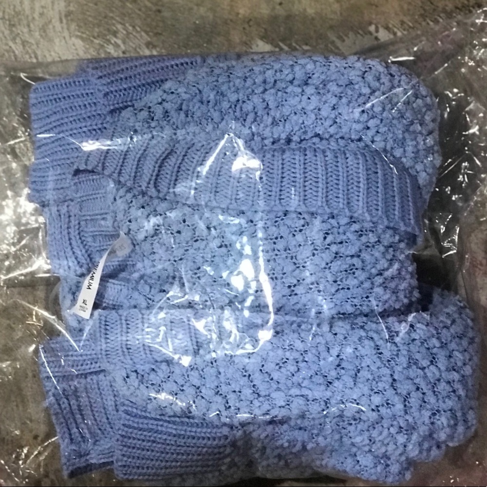 Baby Blue Super Soft Texture Open Long Sleeve Sweater Top Size L - Picture 6 of 6